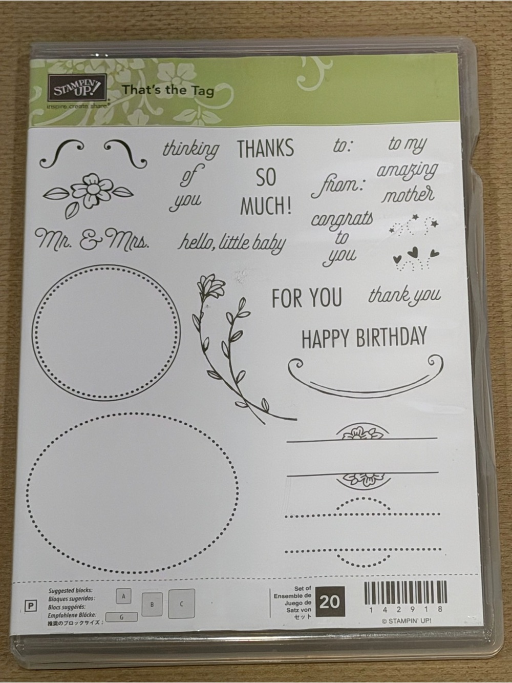 Stampin' Up! That’s the Tag Clear Stamp Set - White and Green Accents